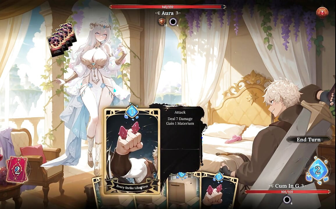 Aura 2 Lust of the Gods Hentai Game Ep.1 Stripping SEX battle with my GODDESS WIFE !