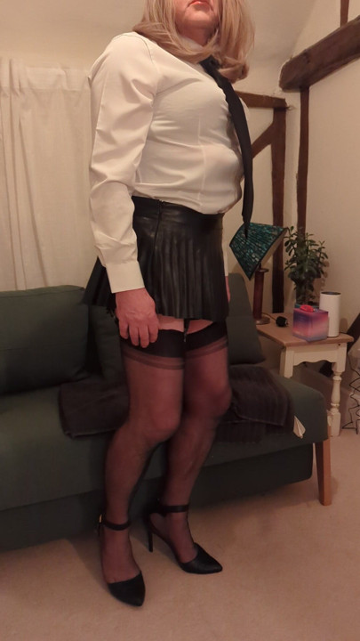 Transs Stockings and skirt