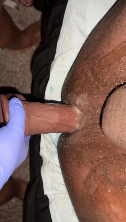 Wife Stuffs 12 Inch Dildo Inside Of Hubby