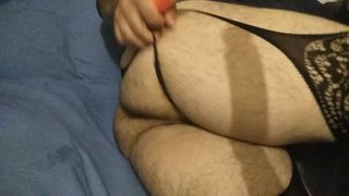 Amateur Crossdresser sissy fucking ass with dildo