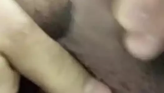 tickling my balls as I jerk off and cum