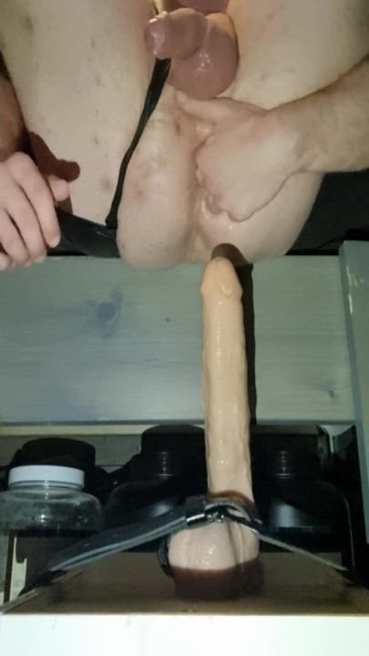 Powerful moment from "Big Natural Boobs TS Bailey Jane Leaking Cum x Piss While Riding BIG Dildo Including Prolapse"