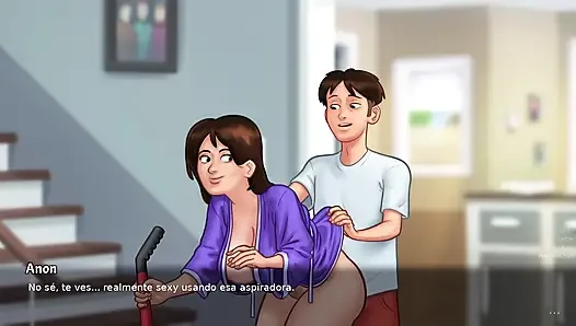 Naughty mommy with wet vagina wants her boyfriend to make love to her all day long - Summertime Saga