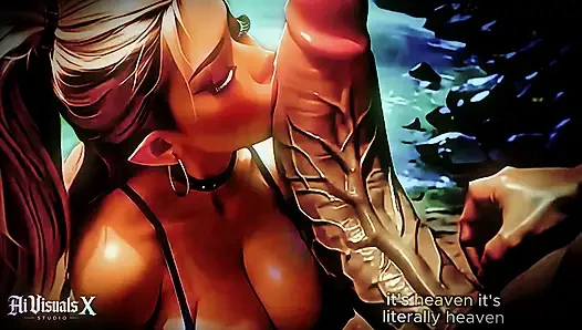 Kompilasi orc elf alien fantasi sepong kontol & ngentot toket - bokep animasi (ai generated)
