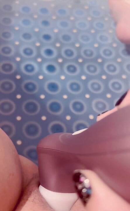 Using My Favorite Clit Sucking Toy Overstimulating My Little Clit as I Cry and Cum.