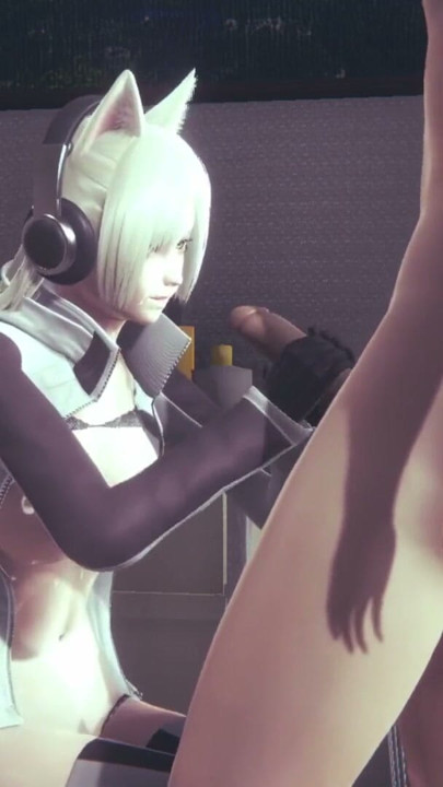 Hentai Uncensored - Sexy Cat Girl Handjob Big Cock | Clip 1