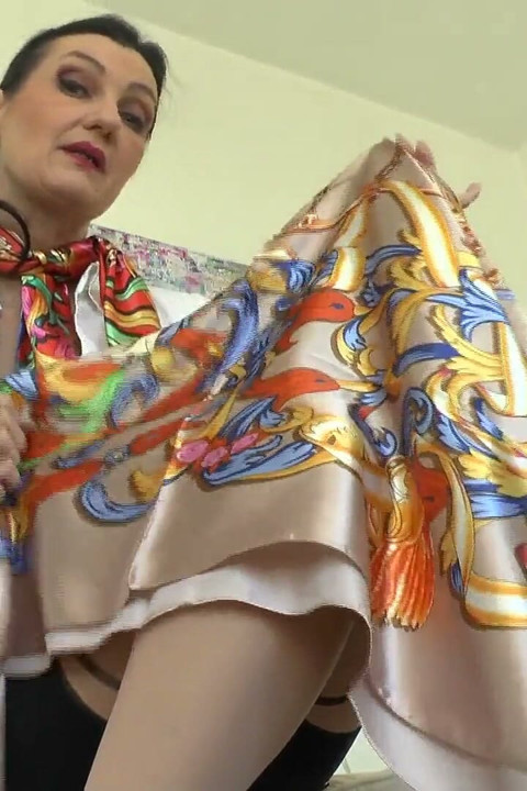 Destroying Shiny Satin Scarves! Watch and Cum All Over the Shredded Fabric at the End! Lady Victoria Valente