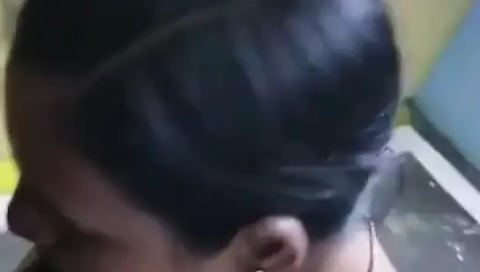 Wife with Sarees Kneel Blow Job