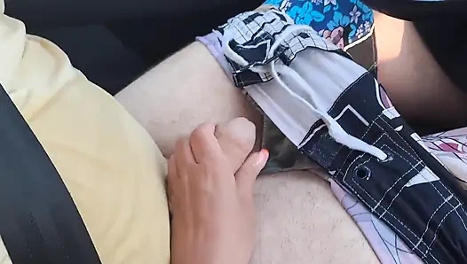 Public Car Handjob From Young Emma While We Drive in Forest Road