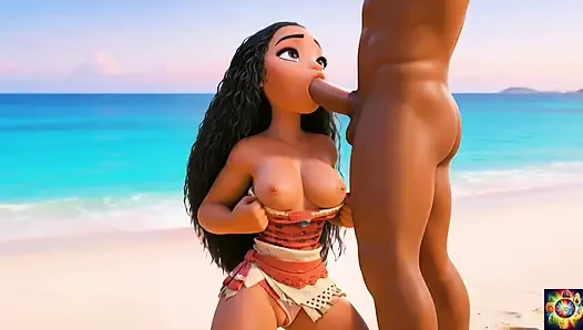 Moana's Tropical Beach Escape - AI Animation ASMR