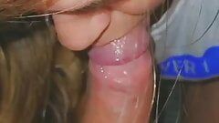 Shy slutty girl drained his balls and cleaned up