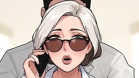 Waifu reife sekretärin pOV - büro-telefonanruf nahaufnahme möpse necken beim ausziehen