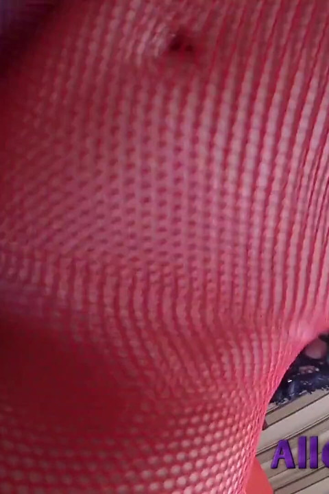 Slutty brunette in body fishnet blowjob