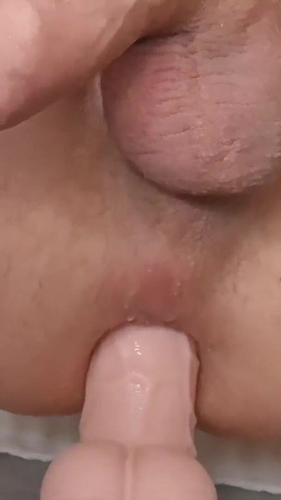 Homemade Sissy deep anal dildo and ass to mouth close up | Clip 1