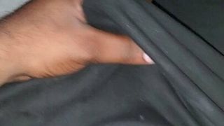 Stroking my dick in shorts