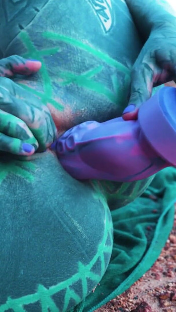 I Masturbating Outside Near My Anus with a Dildo | Clip 1