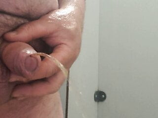 piss and cum in the shower at work