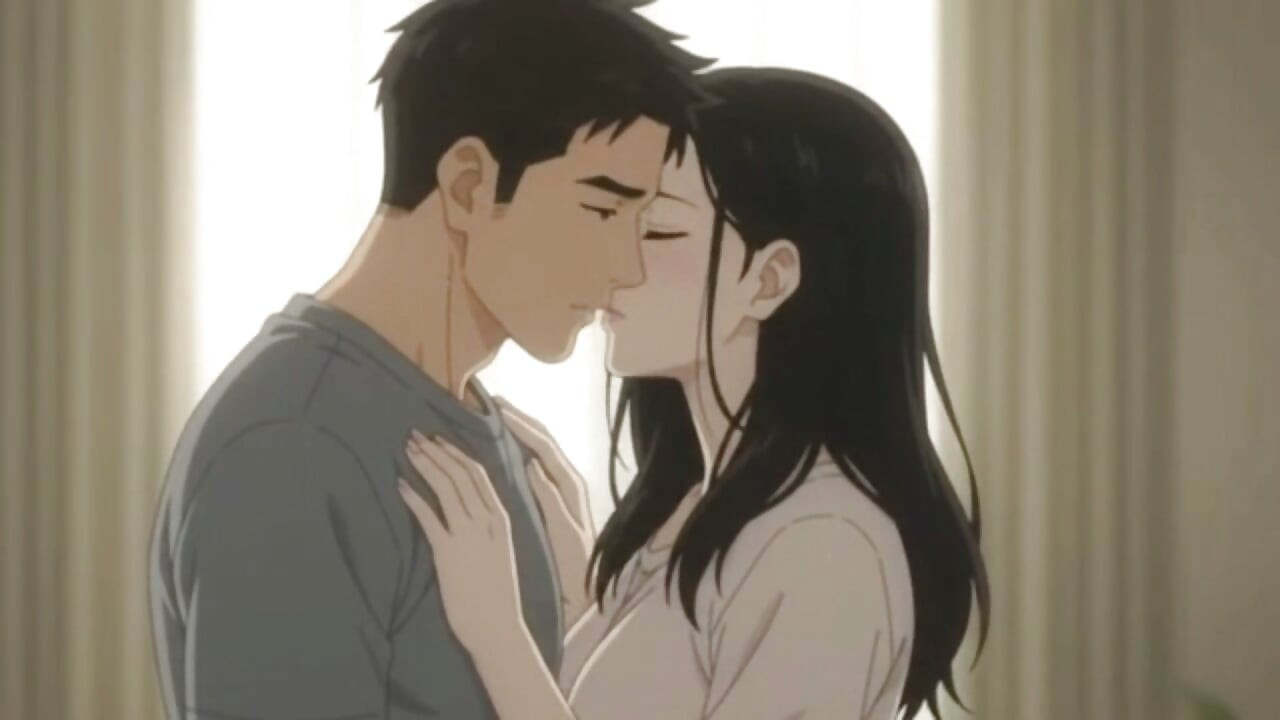 Stepsister Kissing practice with her stepbrother before his date with boyfriend