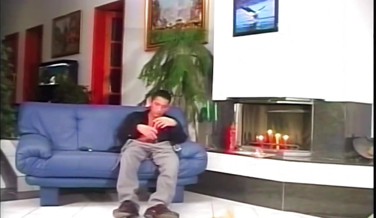 Two Muscular Hunks Share Raw Bareback Passion on Couch