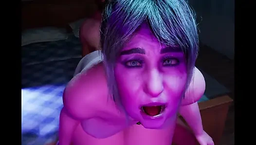 Genç fabrika işçisi ve altmış yaşında, göğüslü ve azgın