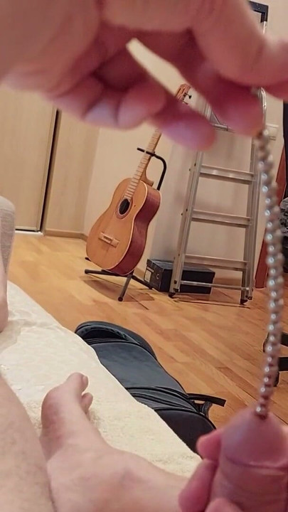 Beads string cock sounding into bladder | Clip 3