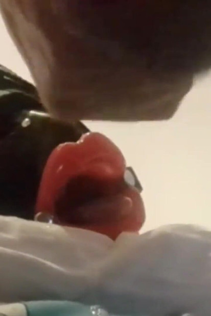 MILF with Ring Gag, Fake Lips, Mouth and Facial