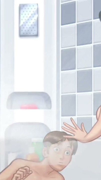 Anon sucks Debbie's asshole and squeeze her big boobs in shower - summertime saga gameplay part 3 | Clip 1
