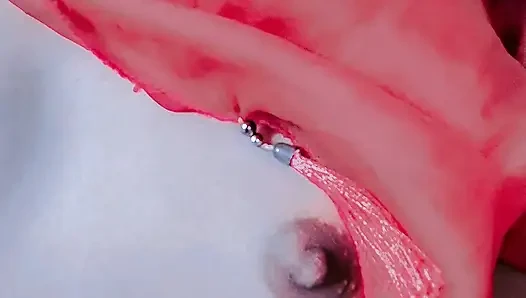 Merah muda, rok, gadis cantik