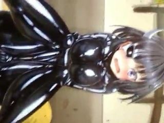 Anime girl sop - onigawara rin in zwarte latex