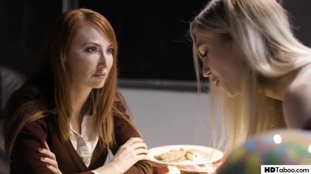 Lesbian sex with teacher and desperate schoolgirl and MILF