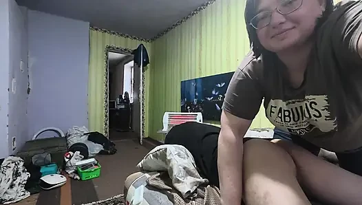 I fucked my cuckold in the ass while jerking off his dick