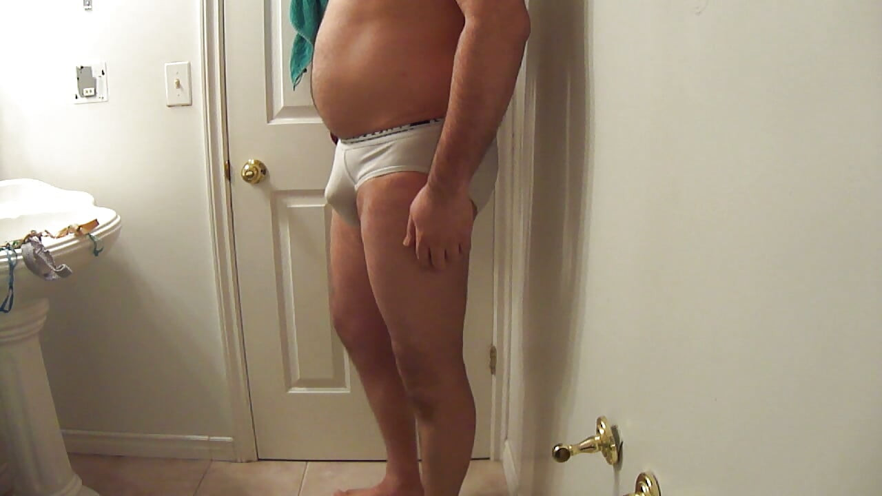 David Oliver rubber bands and custom briefs ejaculaton