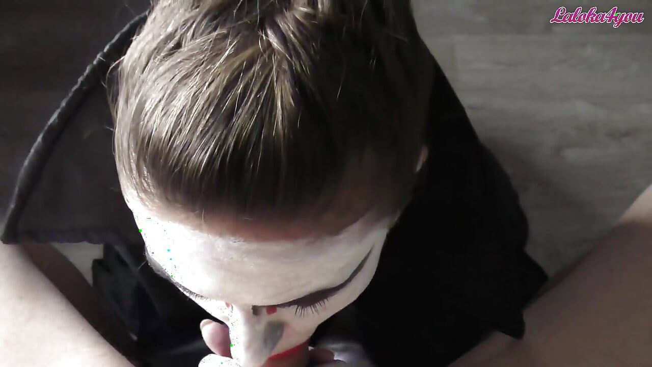 Vampire girl passionate sucks big cock to cum in mouth