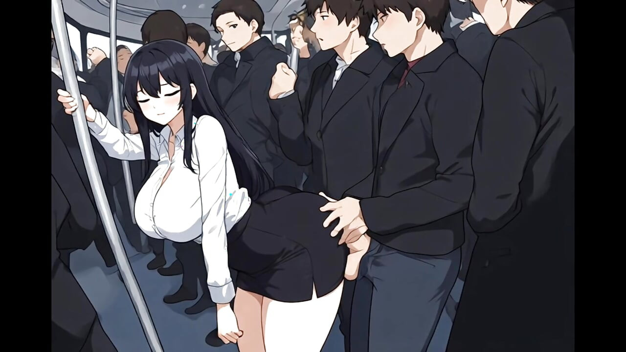 Anime public bus threesome sex