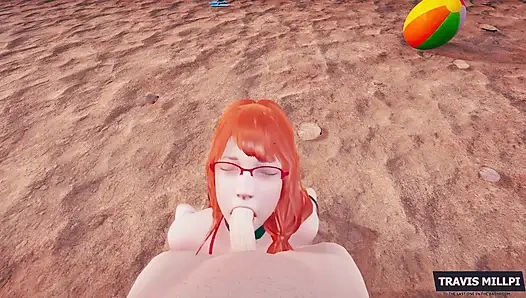 Day of Beach: Nudity Beach with Redhead Stepsister