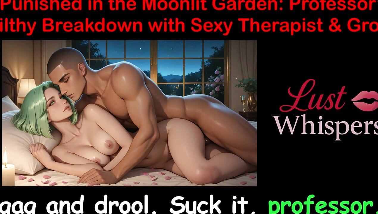 Historia de sexo en audio inglés - castigado en el jardín de la luna: el detalle de sucio del profesor con una terapeuta sexy y grupo