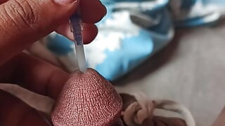 A  young boy hand job when he alone at home