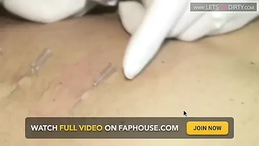 Hot guy enjoys as he gets pinned on the back and a vibrator in her ass