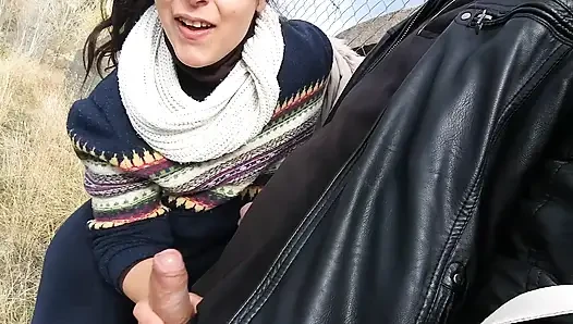 POV BLOWJOB IN THE STREET AND FUCK BIG ASS GIRL
