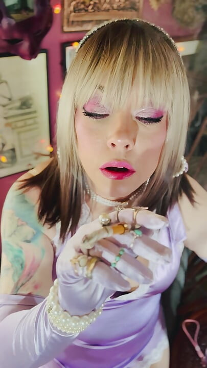 Gloved Smoking With British Cutie, Tina Snua. Smoking A Cigarette In Satin Elbow Gloves & Rings