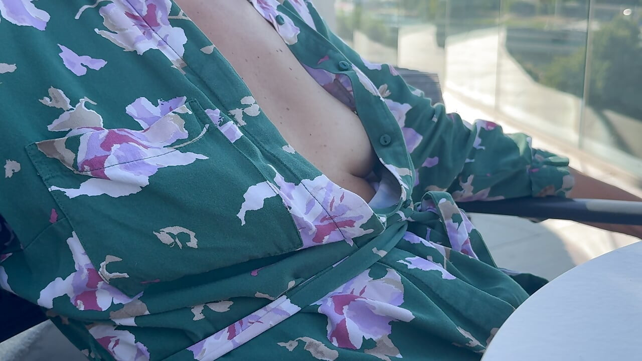 Descretely unbuttoning my shirt and exposing my pierced nipples in a public coffee shop