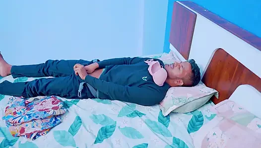 Sexy bhabhi caught her devar while he was masturbating with her bra