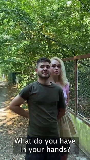 Powerful moment from "HUNT4K. Blonde loved facesitting and doggy style with Hunter outdoors"