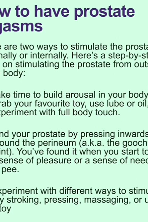 Prostate Orgasams Anal