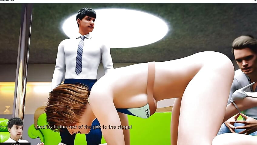 Solicitud especial - juego de juego - juego de roles - empleado de falda corta satisface a su cliente