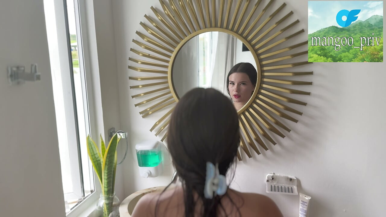 I met beautiful TIKTOKER petite in the pool and after flirting, she tried my big cock in her pink ass