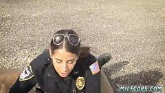 Hot MILF cop Maggie Green shares BBC with partner on a roof!