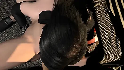 Cloud In a Deepthroat Threesome Tifa and Jessie - Final Fantasy