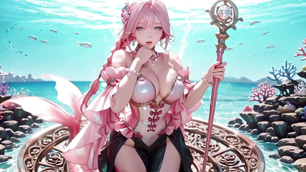 Pink Mermaid Queen! Private Gaze in the Underwater Palace, From Deep Sea Dreams to Beach Climax.