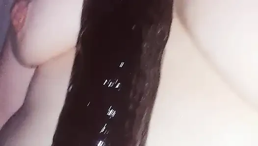 Hot wet milf, piglet has fun with a monster dildo, gets stuffed deep